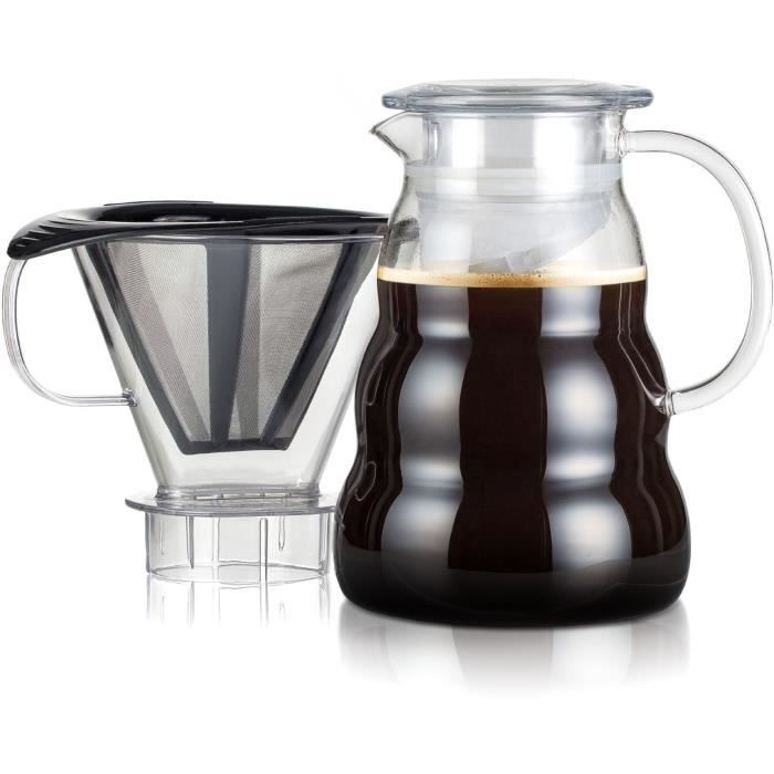 Koffiezetapparaat – BODUM – Melior – Permanent roestvrijstalen gaasfilter – 8 kopjes – 1,0 l – Transparant